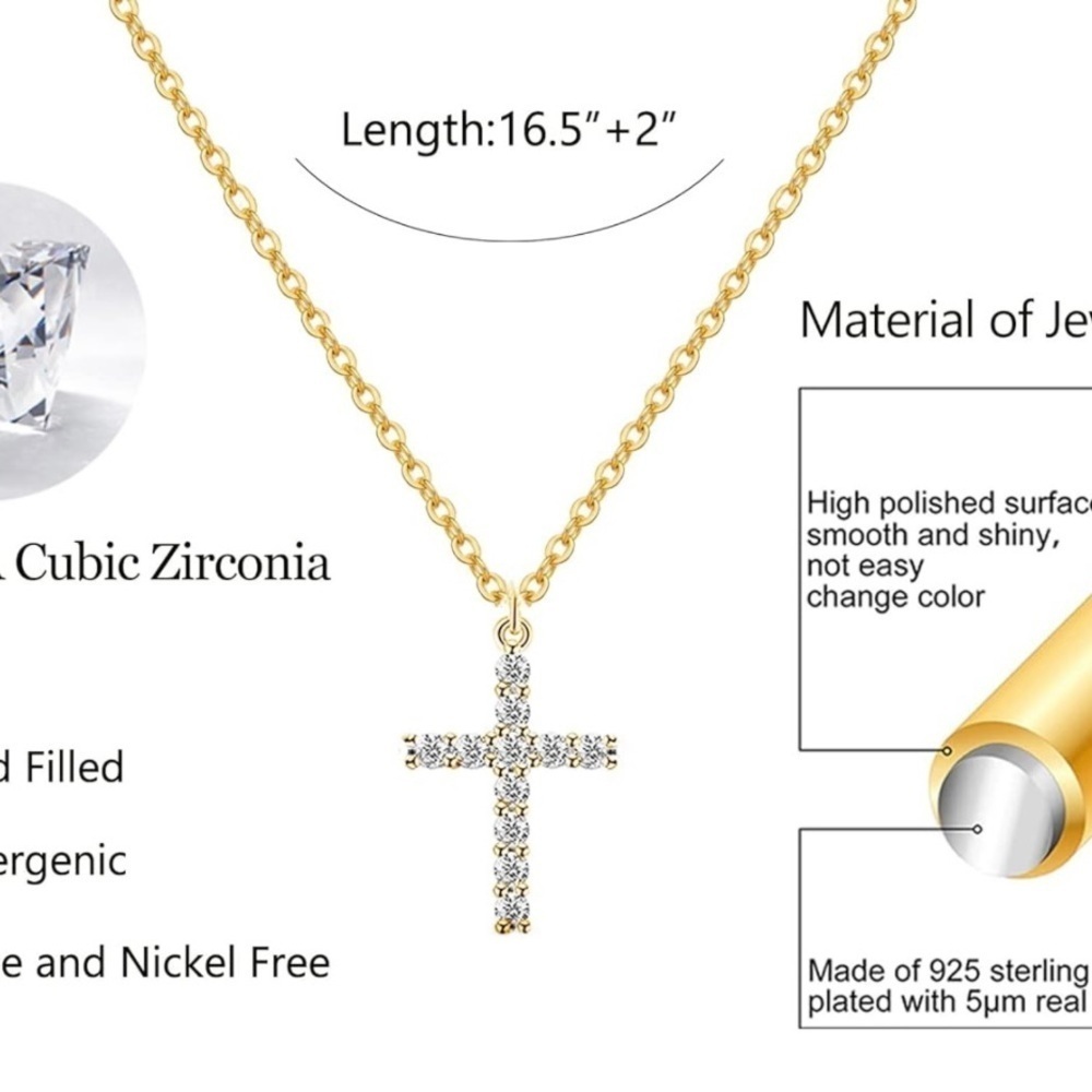 Simple Layered Small Cross  Necklace Thing Chain Necklaces - Picture 2 of 6